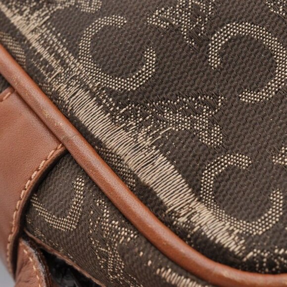 Authentic CELINE C Horse Carriage Shoulder  Bag Canvas Leather Brown - Picture 8 of 12